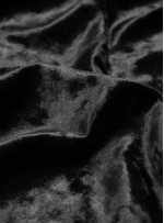 Elbiselik Desensiz - Düz Kışlık Siyah Cam Kırığı Kadife Kumaş - K9885
