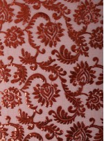 Abiye Elbiselik Tül Üzeri Kırmızı Payetli Kumaş - K9900