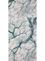 Abiye Elbiselik Ağaç Desenli Petrol Nakışlı Kumaş - K9918