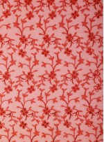 Çiçek Desenli Payetli ve Nakışlı Kırmızı Abiye Elbiselik Kumaş - K136